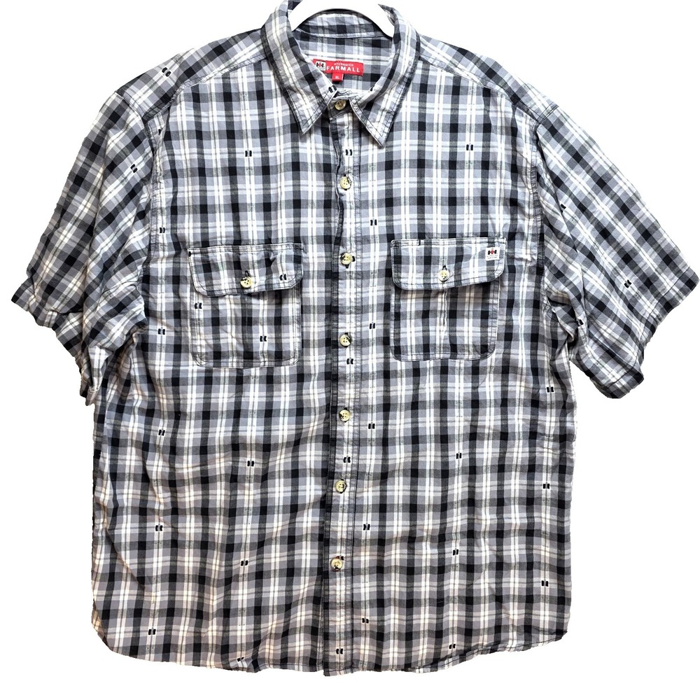 International Harvester McCormick‎ Farmall Casual Shirt Mens XL Pockets Gray